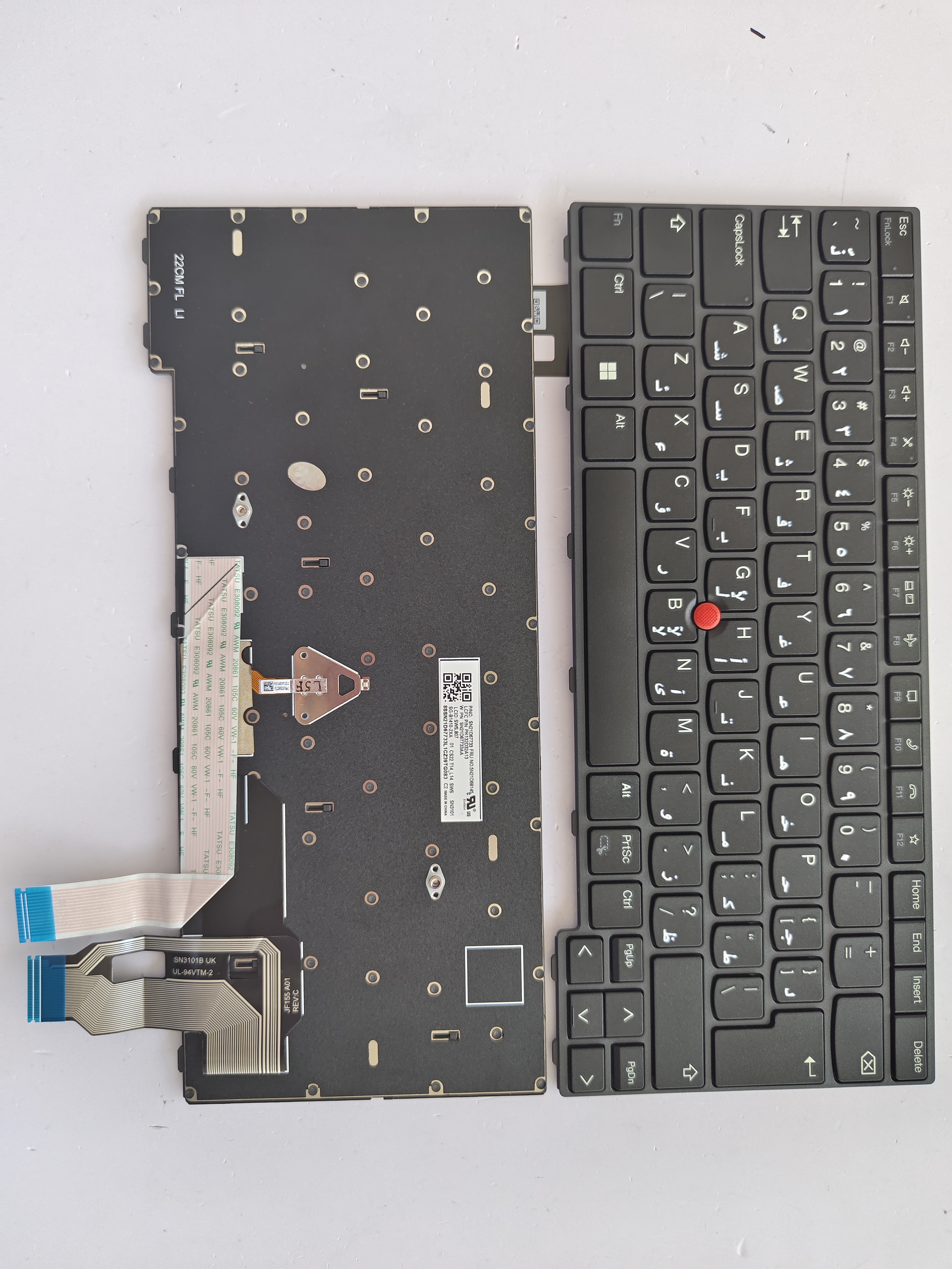 Picture of New Replacement Laptop Keyboard For IBM T14 third generation/large carriage return/T14 GEN3/L14 GEN3/P14S GEN3 BLACK FRAME BLACK (OEM) AR Layout